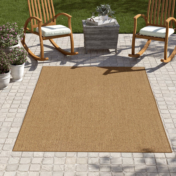 Beachcrest Home Wilkerson Flatweave Tan/Light Brown Indoor/Outdoor Rug